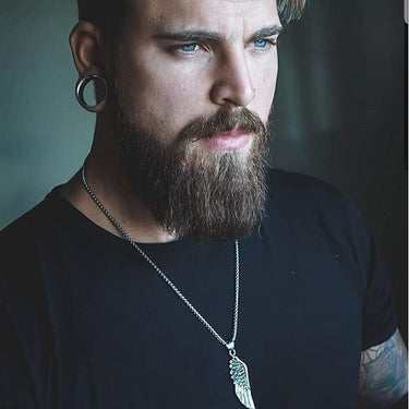 Men 's Titanium Steel Angel Wing 'FAITH' Necklace